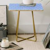 East Urban Home Cross Legs End Table Wood/Metal in Blue/Brown/Yellow | 19 H x 19 W x 19 D in | Wayfair DAD53293B31243B18A9BBF13CB423D7D