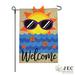 JEC Home Goods Hello Summer Sun Burlap 2-Sided 1'6 x 1 ft.Garden flag in Blue/Brown | 18 H x 12.5 W in | Wayfair GF20011-0