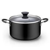 Cook N Home Non-Stick Aluminum Stockpot Cooking Pot w/ Glass Lid Non Stick/Aluminum in Black/Gray | 6 quarts | Wayfair 02745