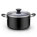 Cook N Home Non-Stick Aluminum Stockpot Cooking Pot w/ Glass Lid Non Stick/Aluminum in Black/Gray | 6 quarts | Wayfair 02745