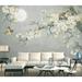 One Allium Way® Davey Vintage Floral Plum Blossom Nightscape Wall Mural Fabric in Gray | 75" L x 112" W | Wayfair 0477D8F30D90470DB723CDCC2FDFACFD