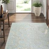 White 36 x 0.28 in Area Rug - Tufenkian Effervescence Polka Dots Hand-Knotted /Silk Beige/Blue/Grey Area Rug Silk/ | 36 W x 0.28 D in | Wayfair