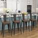 17 Stories Burney Counter & Bar Stool Wood/Metal in Black/Brown | 38 H x 17.3 W x 17 D in | Wayfair 7023AA0E8EE746538C62E1A0DB8C5982