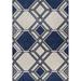 Blue/White 39 x 0.5 in Area Rug - Ebern Designs Dululu Ivory or Denim Geometric Diamond UV Treated Area Rug Polypropylene | 39 W x 0.5 D in | Wayfair