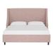 Joss & Main Anderson Upholstered Low Profile Platform Bed Polyester/Metal in Pink/White | 47 H x 61 W x 80 D in | Wayfair