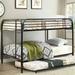 Adiel Metal Standard Bunk Bed w/ Trundle by Harriet Bee Metal in Black, Size Twin over Full | Wayfair B688CC296BE24D459F291C180D1C381A