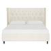 Etta Avenue™ Georgiana Nail Button Low Profile Platform Bed Wood & /Upholstered/Metal & /Metal/Linen in Gray | 47 H x 46 W x 80 D in | Wayfair