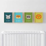 Harriet Bee Dau Jungle Forest Animals, Zebra Fox Raccoon Lion 4-Piece Set Paper Print | 11 H x 8.5 W x 0.1 D in | Wayfair