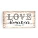 Rosalind Wheeler Love Always Trusts Wall Décor, Wood in Brown/White | 11.13 H x 22.13 W x 1.25 D in | Wayfair D4267A56BEFD4285B4C22F2501D0C554
