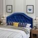 House of Hampton® Pasko Full/Double Upholstered Metal Panel Headboard Velvet in Blue | 54 H x 62.75 W x 3 D in | Wayfair