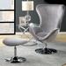 Balloon Chair - Corrigan Studio® Gaddy 28.38" Wide Balloon Chair & Ottoman Polyester/Fabric in Gray | 44 H x 28.38 W x 29.5 D in | Wayfair