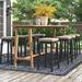 Three Posts™ Coggeshall Patio Bar Stool w/ Cushion in Brown | 30 H x 17 W x 17 D in | Wayfair 5A703FE5BF9D46D7869EC983D2FBC949