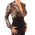 Blue Banana Women's Printed Corset Style Stretchy Top Animal Print Size 16