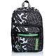 Seven Backpack, OUTSIZE ALPHA BEAT Knapsack, Book Bag, for Teen, Girls&Boys, Large Capacity, For School, Sport, Free Time, With Organizer Italian Design, black/green