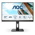 AOC 22P2Q - 22 Zoll FHD Monitor, höhenverstellbar (1920x1080, 75 Hz, VGA, DVI, HDMI, DisplayPort, USB Hub) schwarz