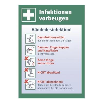 Marahrens Aufkleber / Hinweisschild »Händedesinfektion!« 14,8 x 21 cm, 10 Stück mehrfarbig, 14.8x21 cm