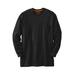 Men's Big & Tall Heavyweight Crewneck Long-Sleeve Pocket T-Shirt by Boulder Creek in Black (Size 8XL)