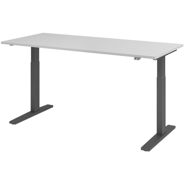 HAMMERBACHER Schreibtisch »Upper Desk« 180 cm breit und elektrisch höhenverstellbar bis 120 c grau, 180x120x80 cm