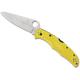 Spyderco Pacific Salt 2 Folding Knife 3.78in H1 Steel Drop Point Blade Plain Edge Yellow FRN Handle C91PYL2