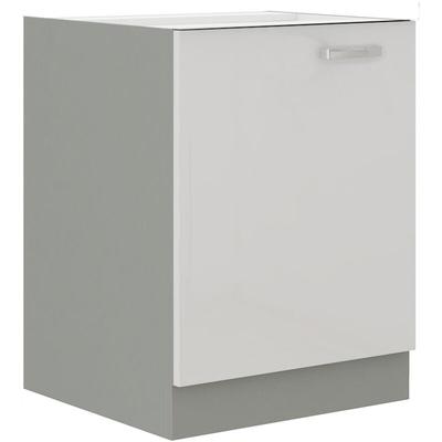 Küchen Preisbombe - Unterschrank 60 Bianca Weiß Hochglanz + Grau Küchenzeile Küchenblock Küche Image