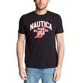 Nautica Herren Short Sleeve 100% Cotton Classic Logo Series Graphic Tee T Shirt, True Black, S EU