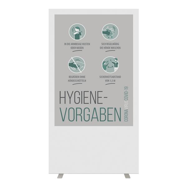 Paperflow Trennwand »Easyscreen« mit Info-Motiv »Hygiene-Vorgaben« 94 x 39 x 174 cm weiß, 94x174x39 cm Image