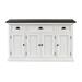 Beachcrest Home™ Avelar 57.09" Wide 3 Drawer Credenza Wood in White/Black | 33.46 H x 57.09 W x 19.69 D in | Wayfair