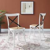 Gear Dining Side Chair Set of 2 by Modway Wood in Black | 34.5 H x 19.5 W x 21 D in | Wayfair EEI-3481-WHI-BLK