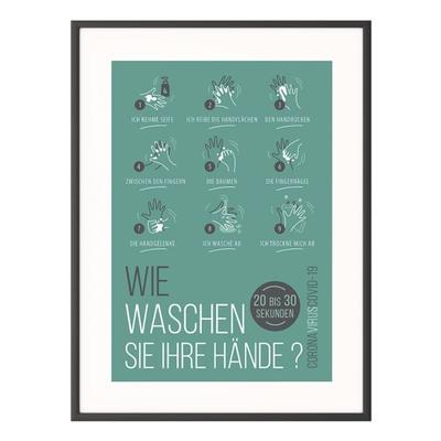 Paperflow Hinweisschild »Hände waschen« A3 grün, 30.5x42.7 cm Image