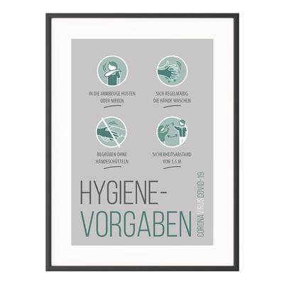 Hinweisschild »Hygiene-Vorgaben« A3 grün, Paperflow, 30.5x42.7 cm