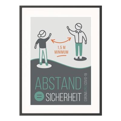 Paperflow Hinweisschild »Abstand = Sicherheit« A3 grün, 30.5x42.7 cm