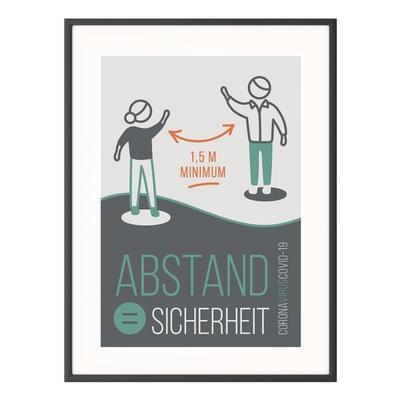 Hinweisschild »Abstand = Sicherheit« A3 grün, Paperflow, 30.5x42.7 cm