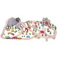 Bigjigs Rail 112 Piece Mountain Wooden Train Set - Mountain Kids Train Set with 50 Bigjigs Train Accessories, Working Bigjigs Crane and Wooden Train Station for Pretend Play