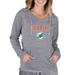 Women's Concepts Sport Gray Miami Dolphins Mainstream Hooded Long Sleeve V-Neck Top