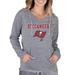 Women's Concepts Sport Gray Tampa Bay Buccaneers Mainstream Hooded Long Sleeve V-Neck Top