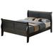 Glory Furniture Louis Phillipe Sleigh Bed Wood in Black | 44 H x 79 W x 90 D in | Wayfair G3150A-KB