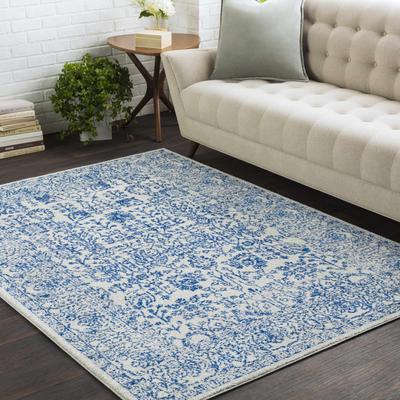 Truxton 7'10" x 10'2" Traditional Light Beige/Medium Gray/Navy/Peach/MediumGray/LightBeige/Medium Gray/Peach Area Rug - Boutique Rugs