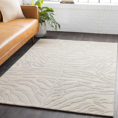 Peora 4' x 6' Modern Wool Medium Gray/Ivory/Gray/Light Gray Area Rug - Boutique Rugs