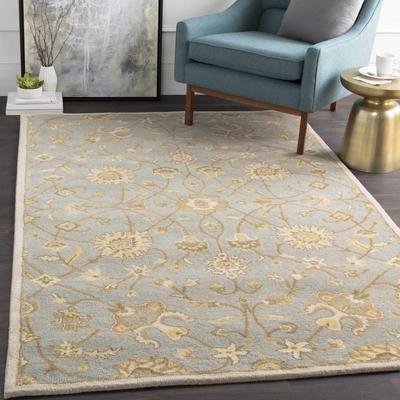 Logville 4' x 6' Traditional Wool Mauve/Gray/Ivory/Light Olive/Mustard/Olive/LightOlive Area Rug - Boutique Rugs
