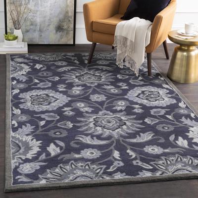 Eldena 8' x 11' Traditional Wool Charcoal/Denim/Ink Blue/Slate/Teal/Slate Blue/InkBlue/Teal Area Rug - Boutique Rugs