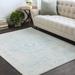 Omega 3'11" x 5'7" Traditional Teal/Light Beige/Medium Gray/Peach Area Rug - Hauteloom