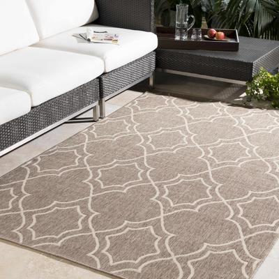 Toledo 7'3" Square Cottage Light Beige/Light Brown/Brown/Beige/Dark Red Outdoor Area Rug - Boutique Rugs