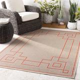 Moffett 7'3" Square Cottage Rust/Light Beige/Light Brown/Brick Red/Rust/Brown/Beige/Dark Red Outdoor Area Rug - Hauteloom