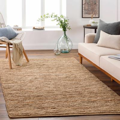 Glover 8' Round Cottage Jute Tan Area Rug - Boutique Rugs