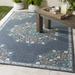 Penland 5'3" x 7'7" Traditional Taupe/Teal/White/Navy/Pale Blue Outdoor Area Rug - Hauteloom