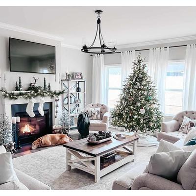 Rachel 7'10" Round Updated Traditional Charcoal/Light Beige/Medium Gray/Peach/Charcoal/Medium Gray/Off White Area Rug - Hauteloom