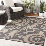 Loughton 3'7" x 5'7" Cottage Black/Light Brown/Brown/Dark Red Outdoor Area Rug - Hauteloom