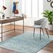 Orovada 8' x 10' Modern Cotton Teal/Deep Teal/Light Beige/Pale Blue/Peach Area Rug - Hauteloom