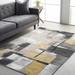 Adlington 7'10" x 10' Modern Mustard/Black/Cream/Gray Area Rug - Hauteloom