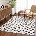 Tariffville 2' x 2'11" Black/Charcoal/White/Off White Area Rug - Hauteloom